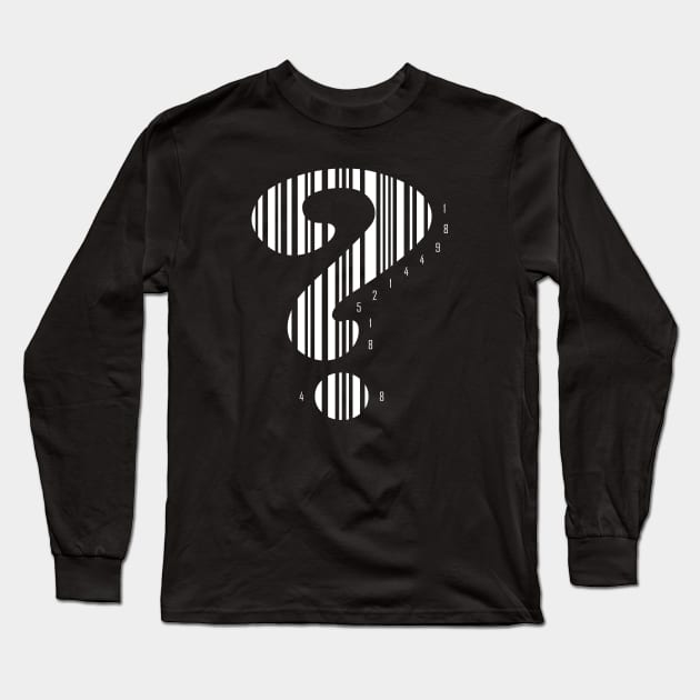 R1ddl3r Bar Code (WHITE) Long Sleeve T-Shirt by awskky